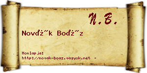 Novák Boáz névjegykártya